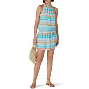 RAMY BROOK X RTR Women's Blue Multi Printed Paris Sleeveless Dress Size Large